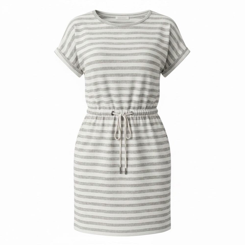 TOMMY BAHAMA Amira Gray White Stripe Cotton Blend Knit Minidress Size Large